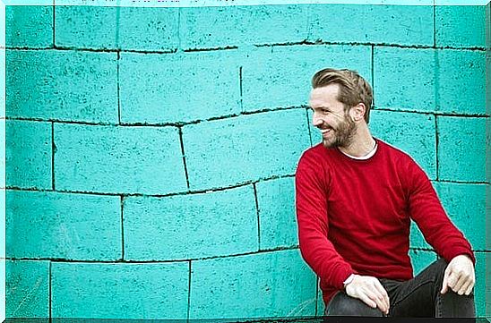 Man with red shirt representing singles