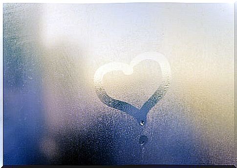 Heart drawn on a window