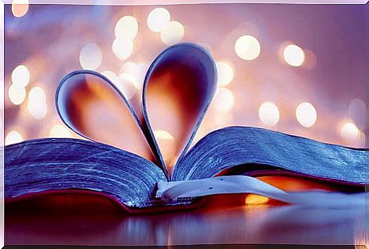 Sheets of a book forming a heart