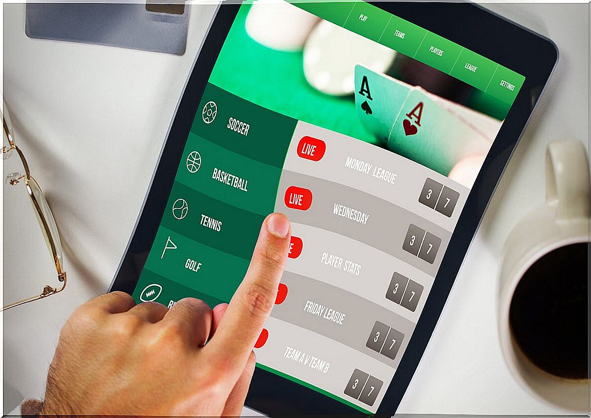 Tablet with online bets