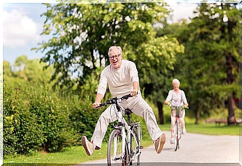 Seniors on bicycles