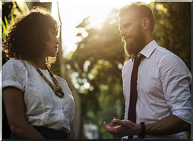 Man having meeting with a girl