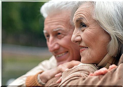 Happy elderly couple because of taking folic acid