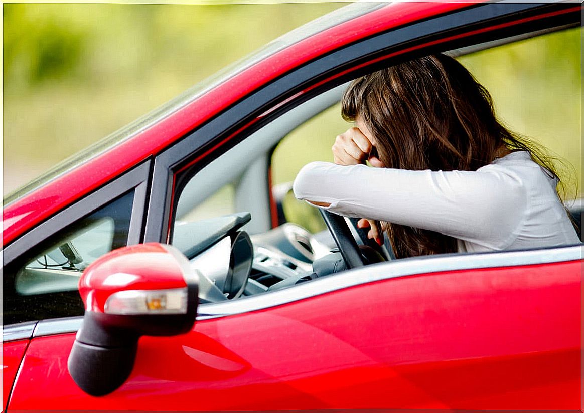 Woman afraid of driving