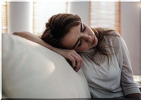 Woman tired due to hidden anger