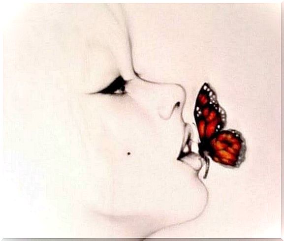 Butterfly in mouth