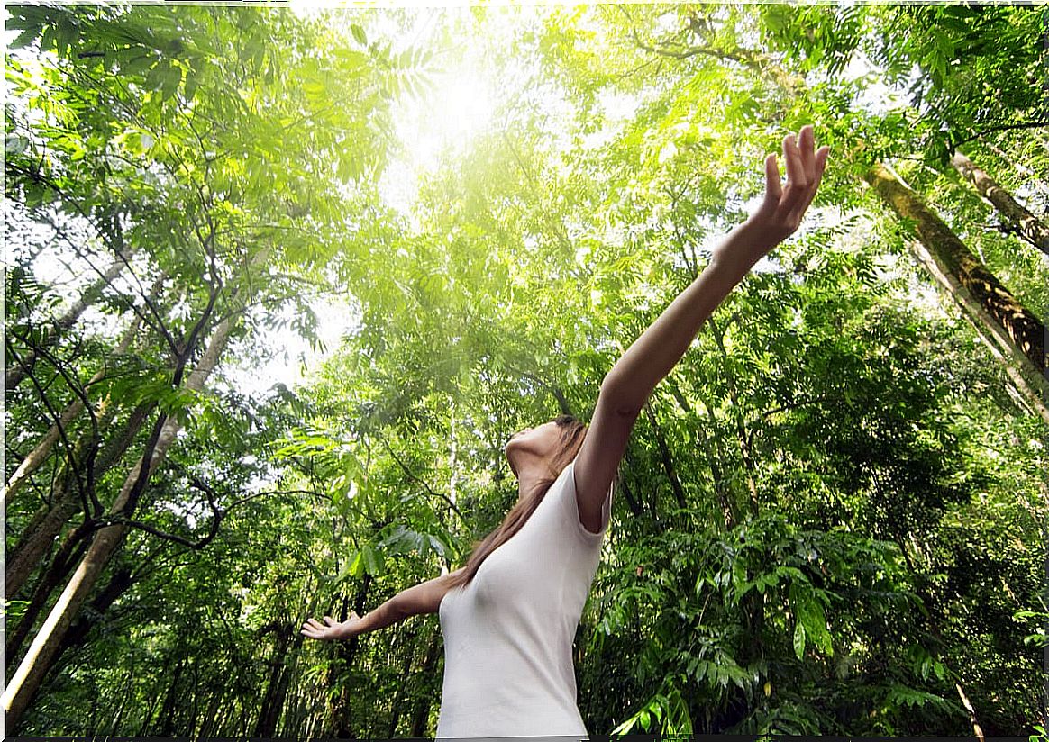 Woman enjoying nature