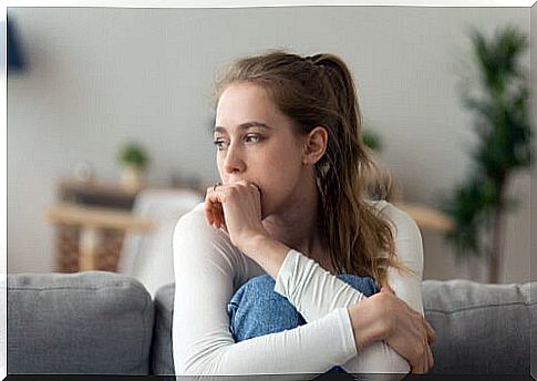 Woman thinking worried