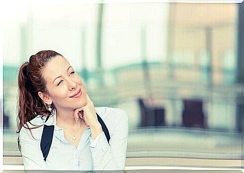 Woman thinking positive