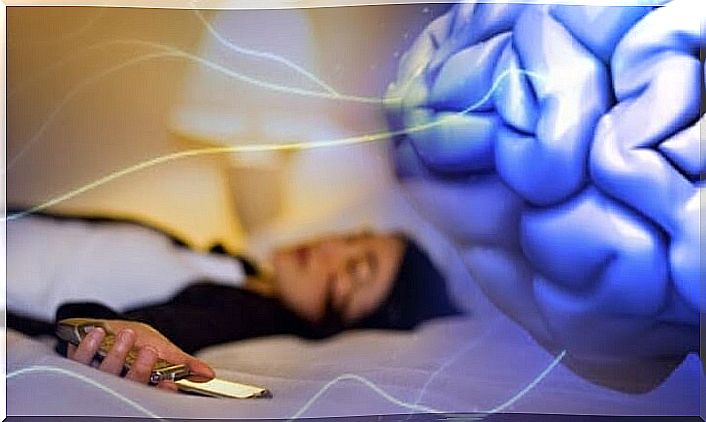 brain suffering from the impact of technological insomnia